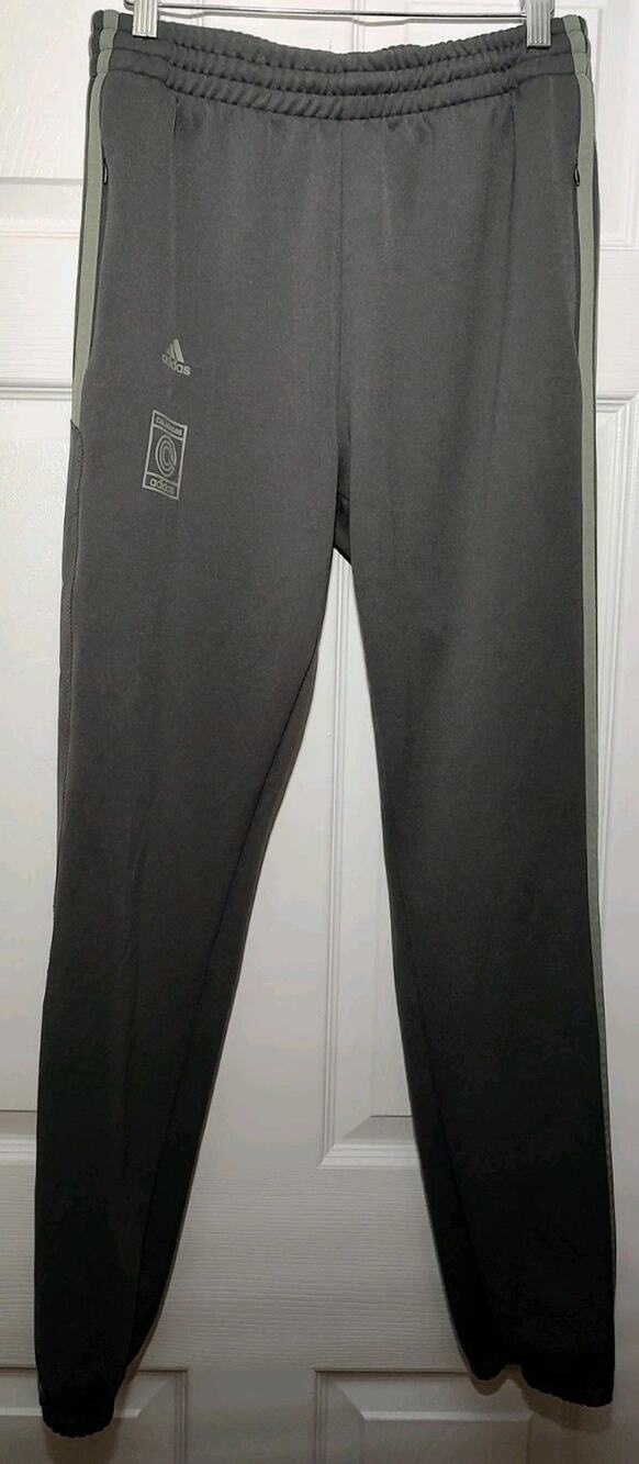 Men's Adidas Calabasas Gray 3-Stripe Track Pants Joggers Sweatpants Yeezy - Smal